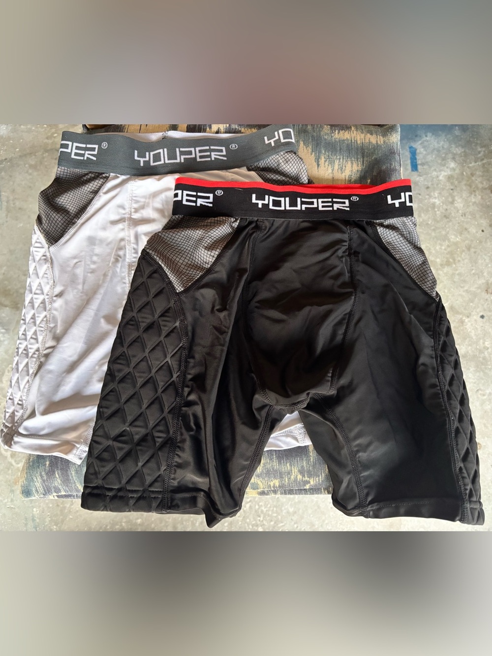 YOUPER Padded baseball sliding shorts with cup pocket - 2 pair YL